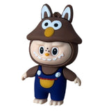 3D PVC Figure Keychain - Labubu - Owl Costume Overalls