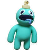 3D PVC Figure Keychain - Rainbow Friends - Cyan Crown Drooling