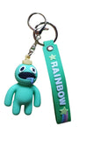 3D PVC Figure Keychain - Rainbow Friends - Cyan Crown Drooling