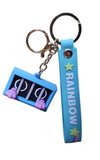 3D PVC Figure Keychain - Rainbow Friends - Cyan Blue Box Feet
