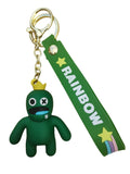 3D PVC Figure Keychain - Rainbow Friends - Green With Yellow Crown