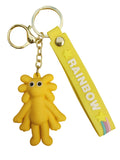 3D PVC Figure Keychain - Rainbow Friends - Yellow Multi-armed Standing