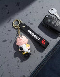 3D PVC Figure Keychain - Snoopy - Charlie Brown Holding