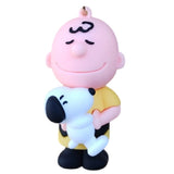 3D PVC Figure Keychain - Snoopy - Charlie Brown Holding