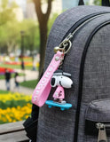 3D PVC Figure Keychain - Snoopy - Skater Pink Shirt Cap