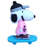 3D PVC Figure Keychain - Peanuts - Snoopy Skater Pink Shirt Cap