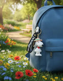 3D PVC Figure Keychain - Snoopy - Safari Hat Red Scarf