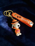 3D PVC Figure Keychain - Snoopy - Orange Adventurer Outfit