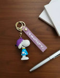 3D PVC Figure Keychain - Snoopy - Purple Hat Blue Dress