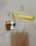 3D PVC Figure Keychain - Snoopy - Woodstock Bubble Tea