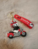 3D PVC Figure Keychain - Snoopy - Riding Motorcycle