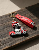 3D PVC Figure Keychain - Snoopy - Riding Motorcycle