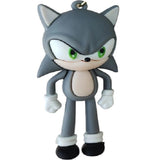 3D PVC Figure Keychain - Sonic the Hedgehog - Grey Sonic Standing Variant 2