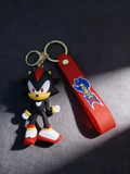 3D PVC Figure Keychain - Sonic the Hedgehog - Shadow Standing Pose