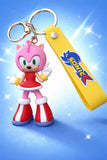 3D PVC Figure Keychain - Sonic the Hedgehog - Amy Rose Pointing Up