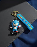 3D PVC Figure Keychain - Sonic the Hedgehog - Sonic In Coat Skateboard