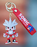 3D PVC Figure Keychain - Sonic the Hedgehog - Chibi Silver Standing Variant 2