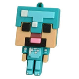 3D PVC Figure Keychain - Steave Ice De Minecraft - Steve Diamond Armor