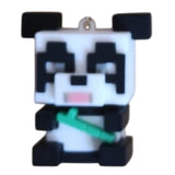 3D PVC Figure Keychain - Minecraft - Panda Holding Bamboo