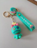 3D PVC Figure Keychain - Lilo & Stitch - Scrump Pink Bow Cross