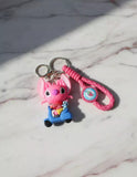 3D PVC Figure Keychain - Lilo & Stitch - Angel Riding Scooter With Scrump