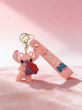 3D PVC Figure Keychain - Lilo & Stitch - Angel Holding Heart Ice Cream