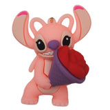 3D PVC Figure Keychain - Lilo & Stitch - Angel Holding Heart Ice Cream