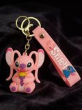 3D PVC Figure Keychain - Lilo & Stitch - Angel Holding Ice Cream