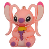 3D PVC Figure Keychain - Lilo & Stitch - Angel Holding Ice Cream