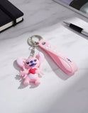 3D PVC Figure Keychain - Lilo & Stitch - Angel Holding Heart