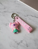 3D PVC Figure Keychain - Lilo & Stitch - Angel Hula Outfit