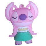 3D PVC Figure Keychain - Lilo & Stitch - Angel Hula Outfit