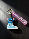 3D PVC Figure Keychain - Lilo & Stitch - Stitch Sitting On Sneaker