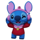 3D PVC Figure Keychain - Lilo & Stitch - Stitch Winking Red Sweater Headphones