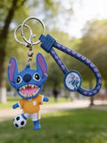 3D PVC Figure Keychain - Lilo & Stitch - Stitch Playing Soccer
