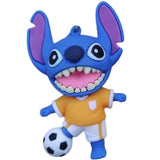 3D PVC Figure Keychain - Lilo & Stitch - Stitch Playing Soccer