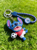 3D PVC Figure Keychain - Lilo & Stitch - Stitch Kicking Soccer Ball