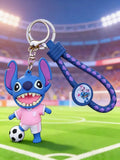3D PVC Figure Keychain - Lilo & Stitch - Stitch In Pink Soccer Uniform
