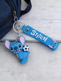 3D PVC Figure Keychain - Lilo & Stitch - Stitch Holding Soccer Ball