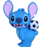 3D PVC Figure Keychain - Lilo & Stitch - Stitch Holding Soccer Ball