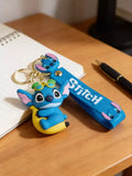3D PVC Figure Keychain - Lilo & Stitch - Stitch Holding Banana Goggles