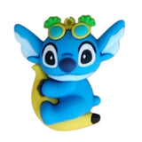 3D PVC Figure Keychain - Lilo & Stitch - Stitch Holding Banana Goggles