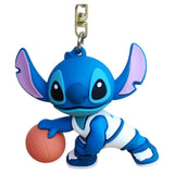 3D PVC Figure Keychain - Lilo & Stitch - Stitch Dribbling Basketball