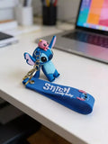 3D PVC Figure Keychain - Lilo & Stitch - Stitch Angel On Head