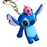 3D PVC Figure Keychain - Lilo & Stitch - Stitch Angel On Head