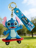 3D PVC Figure Keychain - Lilo & Stitch - Stitch On Skateboard