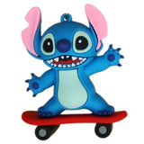 3D PVC Figure Keychain - Lilo & Stitch - Stitch On Skateboard