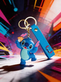 3D PVC Figure Keychain - Lilo & Stitch - Stitch Holding Toothbrush