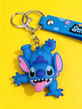3D PVC Figure Keychain - Lilo & Stitch - Stitch Upside Down Tongue Out