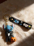 3D PVC Figure Keychain - Lilo & Stitch - Stitch Jack Skellington Pumpkin
